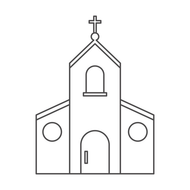 Diseño aislado del edificio de la iglesia
 - Vector, Imagen