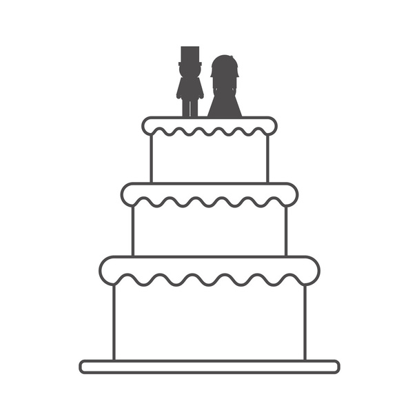 Dizájn különálló esküvői torta - Vektor, kép