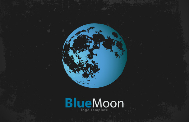 Projeto do logotipo da lua. Logotipo criativo da lua. Logotipo da noite. Lua azul
. - Vetor, Imagem
