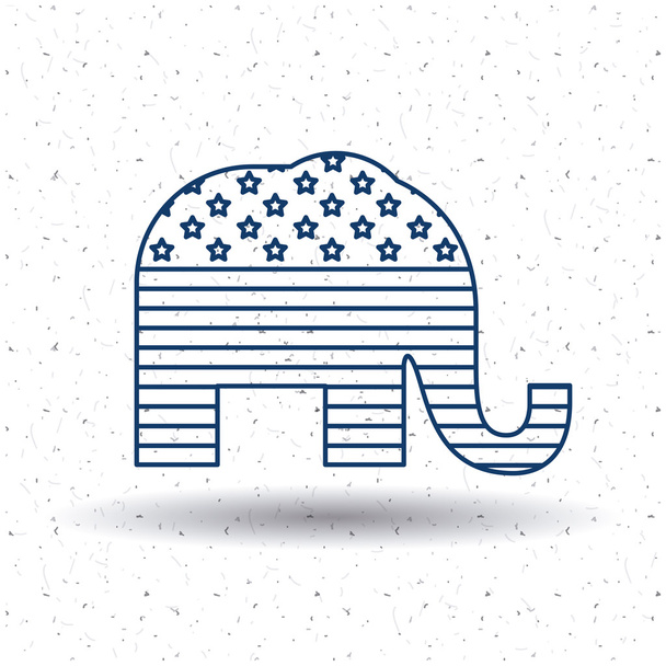 Conceito isolado de elefante de voto
 - Vetor, Imagem