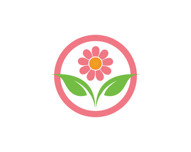 ロータスと花のロゴとテンプレート - ベクター画像
