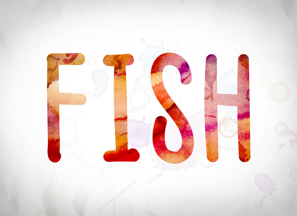 Balık kavramı suluboya Word Art - Fotoğraf, Görsel