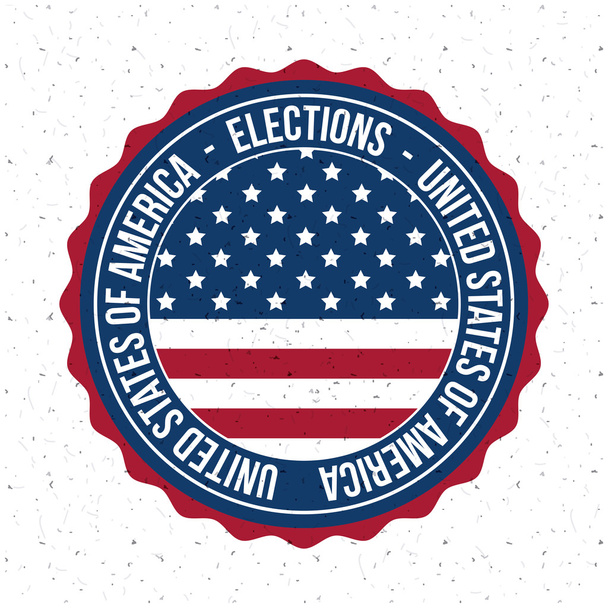 Isolado EUA bandeira botão de conceito de voto
 - Vetor, Imagem