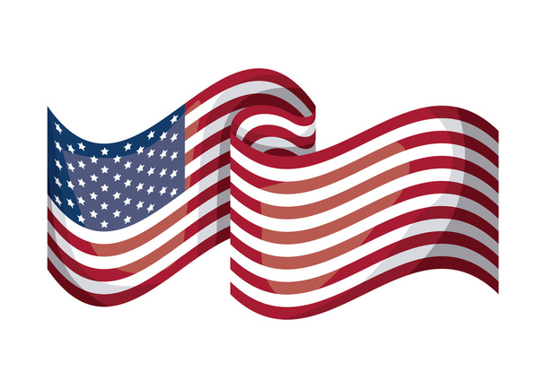Desenho isolado da bandeira dos EUA
 - Vetor, Imagem
