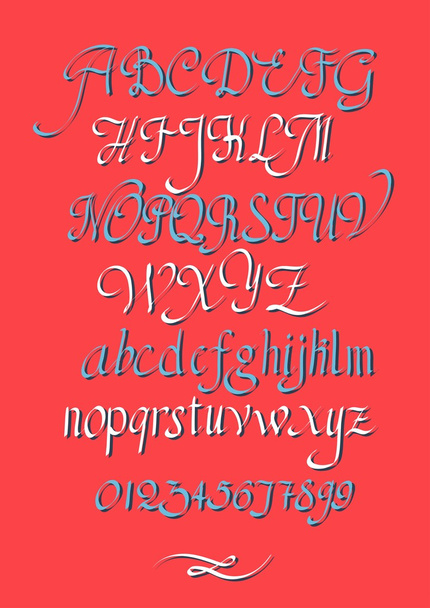 Calligraphic script font - Vector, Image