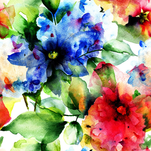 Seamless pattern with flowers - Zdjęcie, obraz