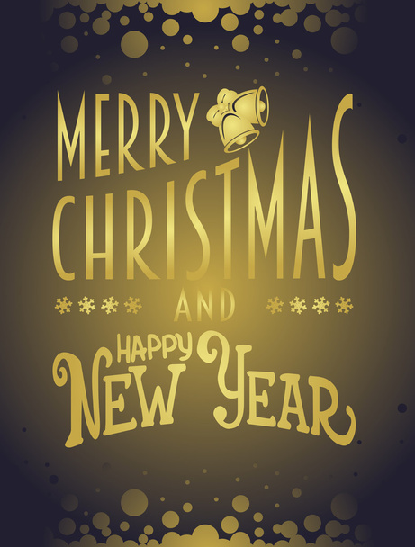 Merry Christmas and happy New Year simple lettering design - Wektor, obraz