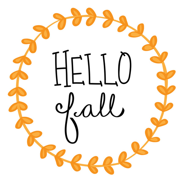 Hello Fall Autumn - Vector, Image