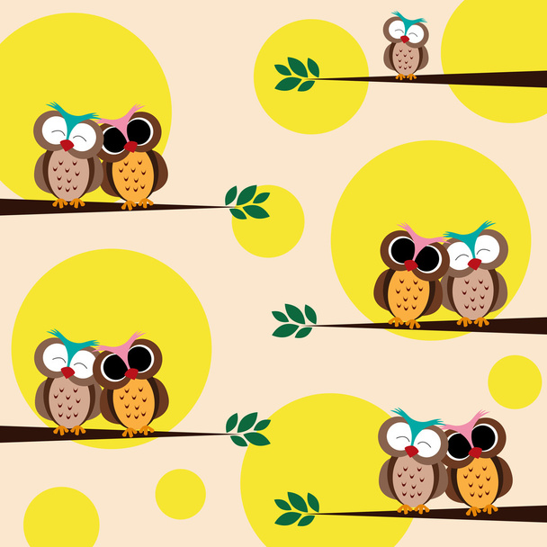 Happy and cute owls - Vector, Imagen