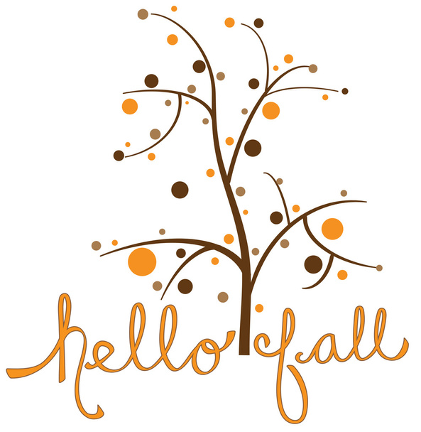 Hello Fall Tree - Διάνυσμα, εικόνα