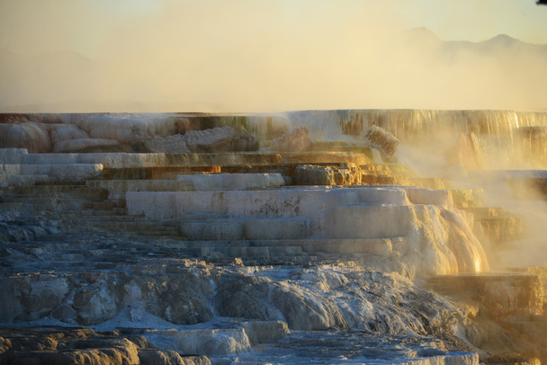 mamuta gorących źródeł w yellowstone - Zdjęcie, obraz