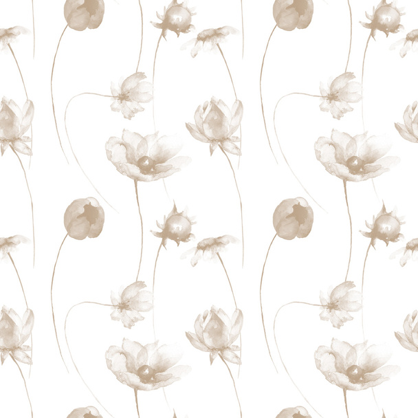 Seamless wallpaper with flowers - Foto, imagen
