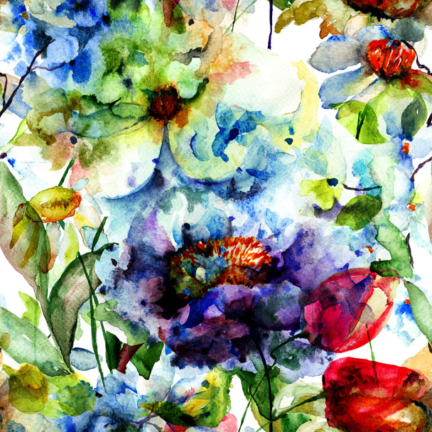 Abstract seamless wallpaper with flower - Fotografie, Obrázek