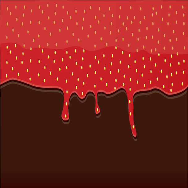 Abbildung des Logos zum Thema Schokolade und Erdbeeren. - Vektor, Bild