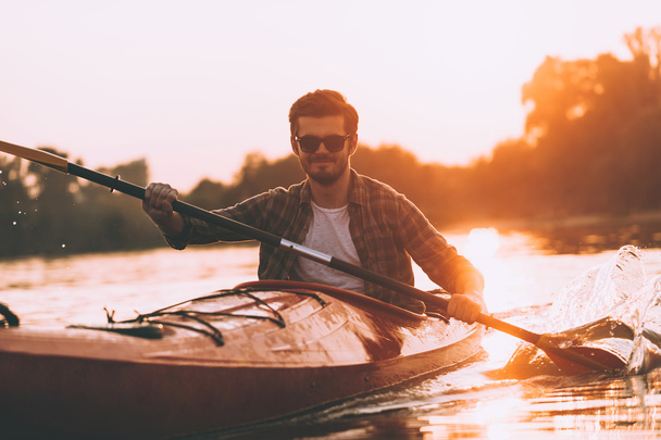 young man kayaking  - Fotó, kép