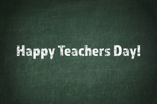 Teachers day concept. Text on chalkboard - Zdjęcie, obraz