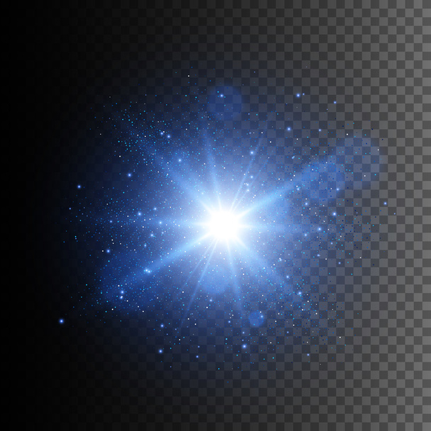 Glow light effect. Star burst with sparkles. Abstract vector illustration - Διάνυσμα, εικόνα