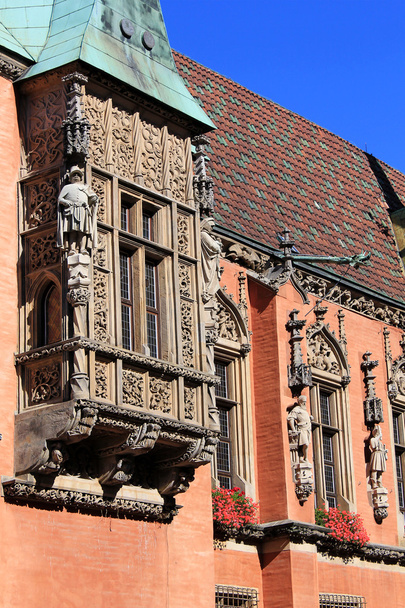 Details of historical City Hall in Wroclaw, Poland. - Zdjęcie, obraz