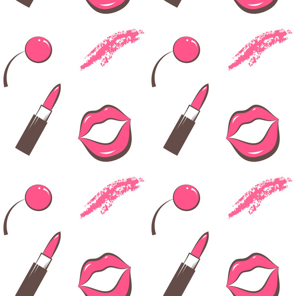 painted lips pattern seamless - ベクター画像