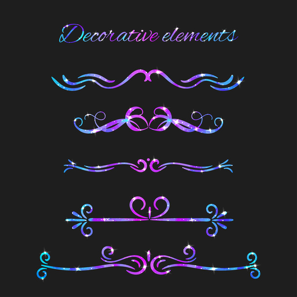 Vector Flourishes. Dividers Set. Hand Drawn Decorative Swirls - Vektor, kép