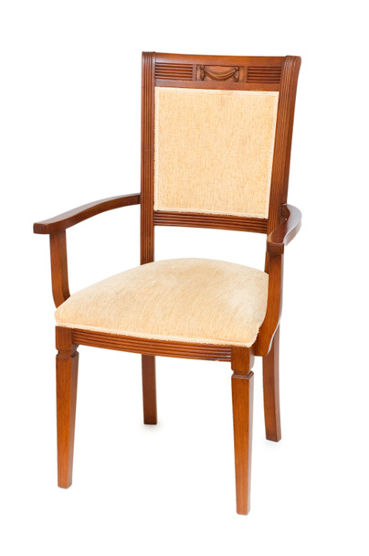 Wooden arm chair isolated on the white - Zdjęcie, obraz