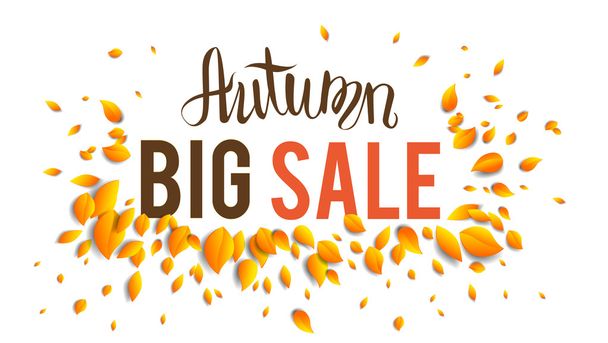 Big seasonal fall sale poster - Wektor, obraz