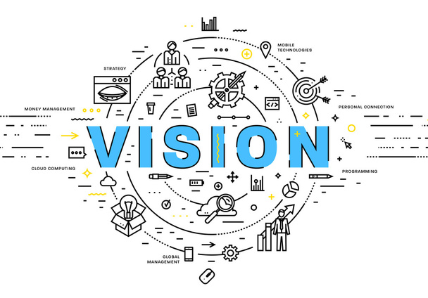Symbole und Elemente der Vision  - Vektor, Bild