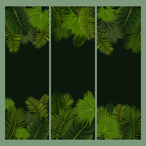 Banderas de hojas de palma
 - Vector, imagen