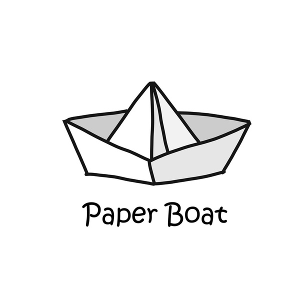 Paper boat logo - Vector, Imagen