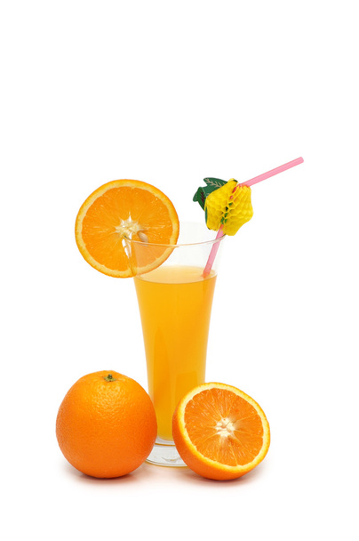 Arancione e succo isolato sul bianco
 - Foto, immagini