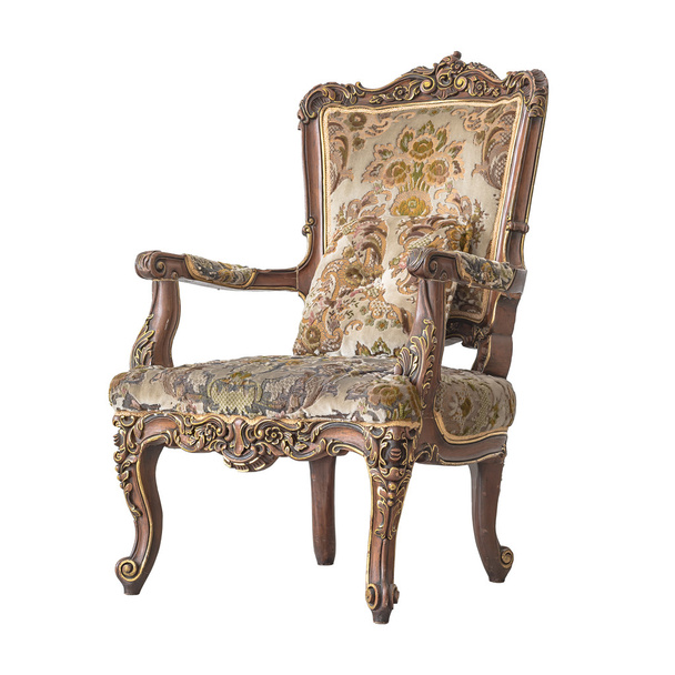 古典的な椅子スタイル白で隔離  - 写真・画像