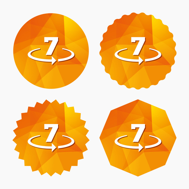Return of goods within 7 days sign icon. - Vector, imagen