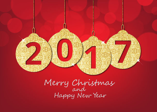 Buon Natale e felice anno nuovo appeso 2017 numero glitter b
 - Vettoriali, immagini