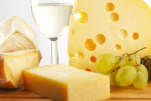 cheese and grape close up - Foto, Imagem