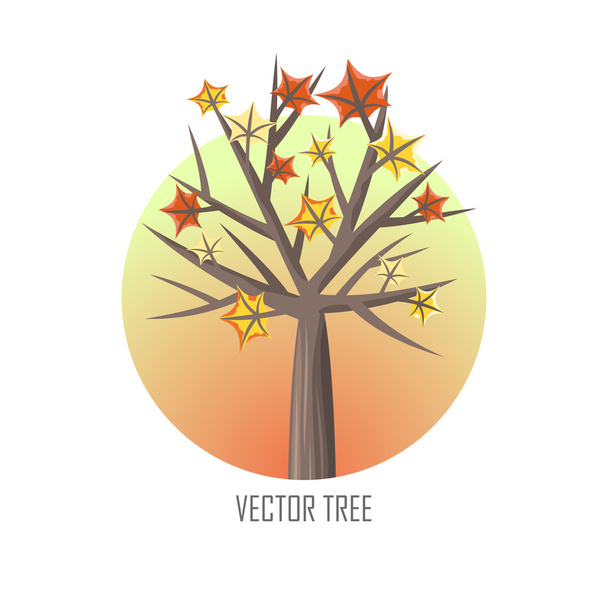 Maple Tree with Falling Leaves - Vector, afbeelding