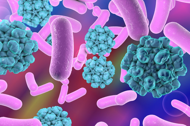 Ilustracja bakterie i wirusy - Zdjęcie, obraz