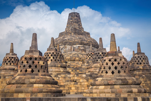 Borobudur egy 9. századi mahájána buddhista templom-Magelang, - Fotó, kép