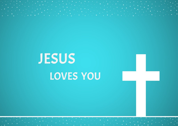 christian cross on blue background - Vector, Image