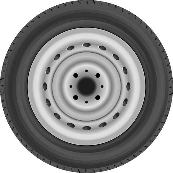 car wheel and tire - Vector, Image