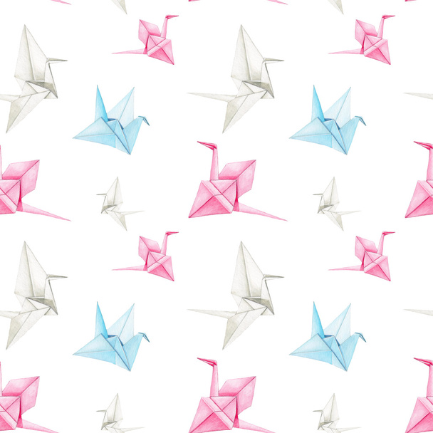 Origami Crane pattern. - Photo, Image