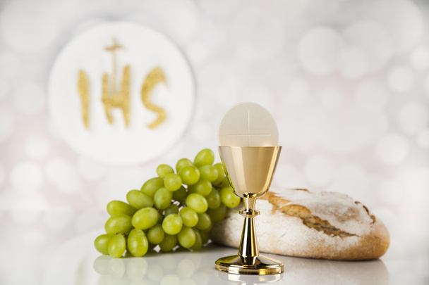 Holy communion a golden chalice - Photo, Image