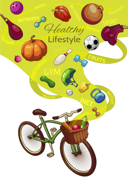 Healthy Lifestyle Concept - Vektori, kuva