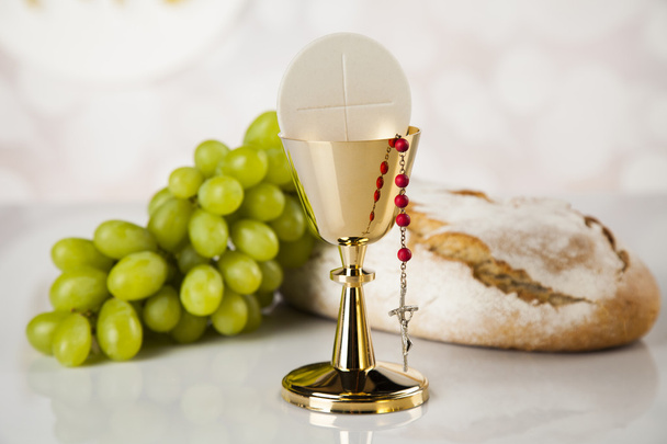 Holy communion a golden chalice - Photo, Image