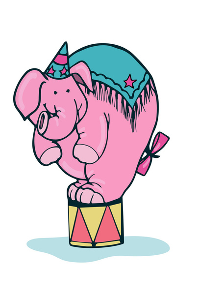  elephant at the circus - Vector, Image