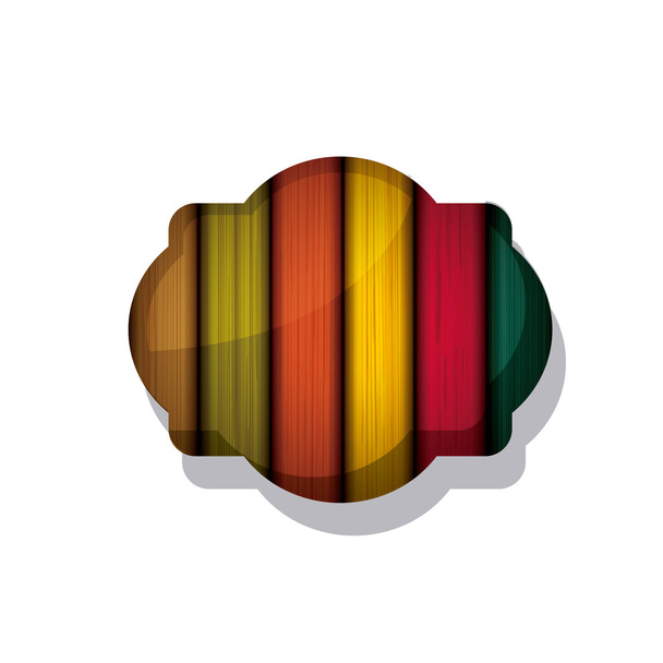 Wood and striped multicolored frame design - Vektor, obrázek