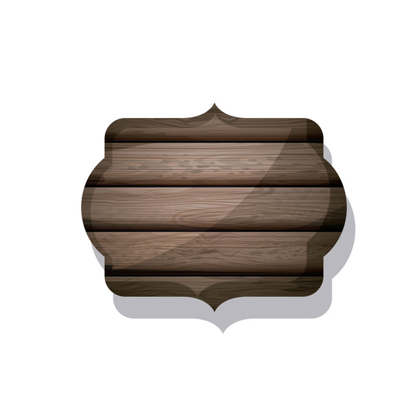 Wood and striped brown frame design - Vector, Image