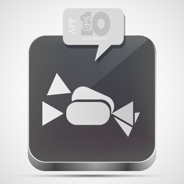 Icona dell'app caramelle vettoriali con discorso a bolle grigie. Eps 10
 - Vettoriali, immagini