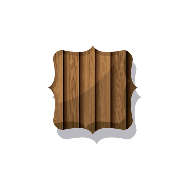Wood and striped brown frame design - Vector, Image