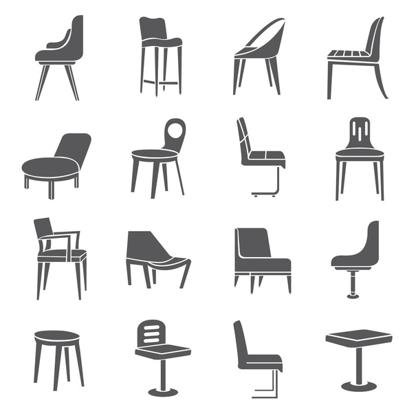 колекція силуетного крісла та іконки дивана
 - Вектор, зображення