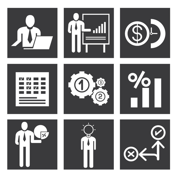 Iconos de gestión empresarial - Vector, imagen